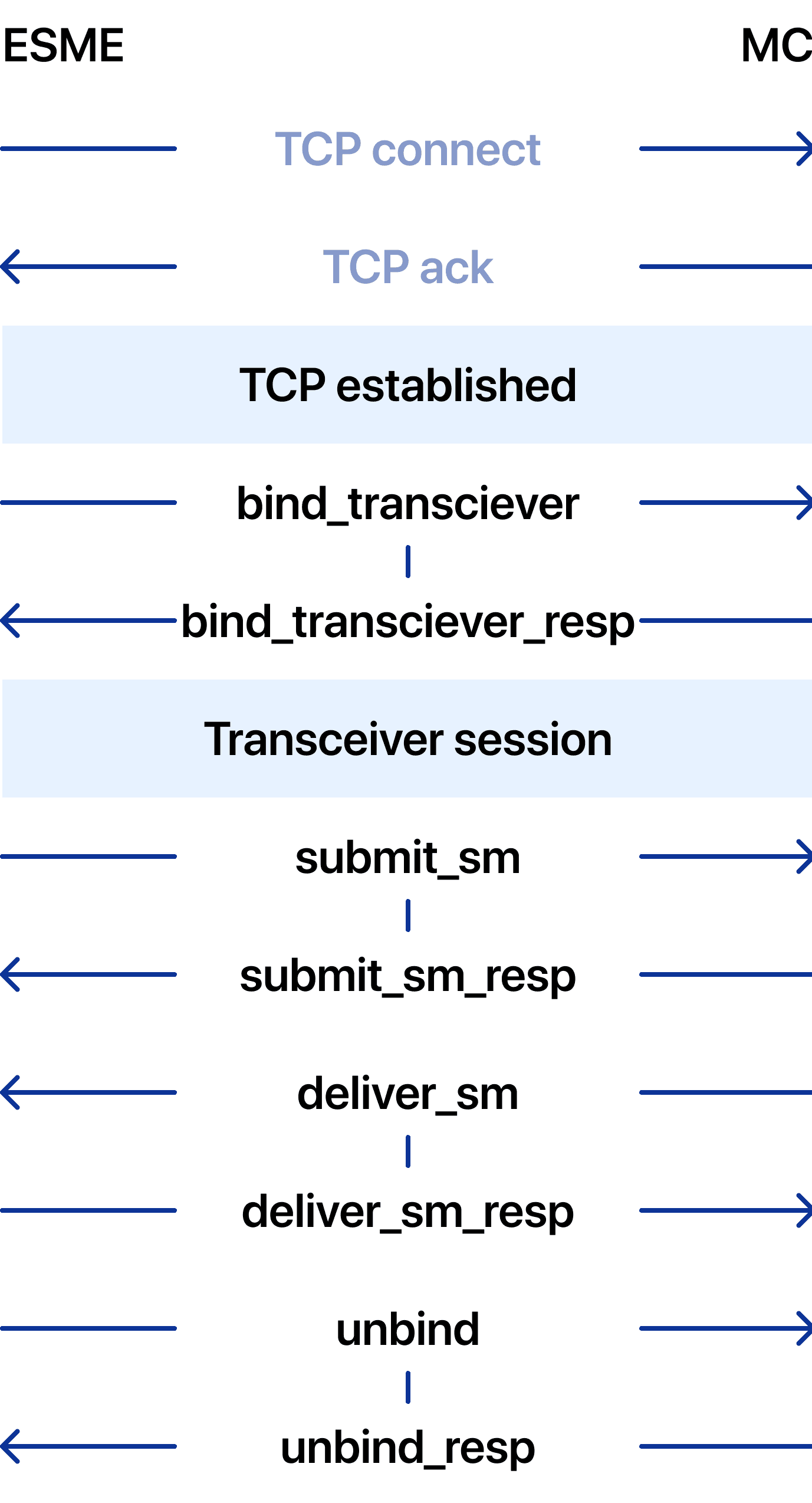 SMPP session illustration mobile